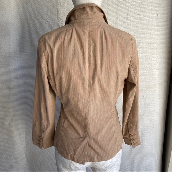 Vintage Joie Jacket M Pinstriped Blazer Tan Orange - Picture 8 of 9